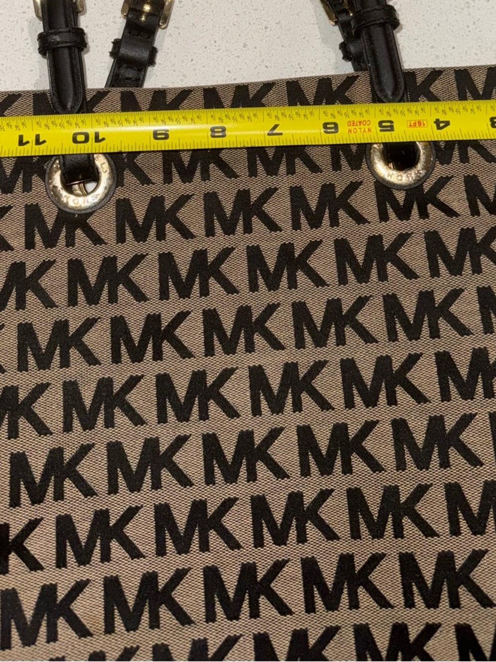 Michael Kors Tan and Black Signature MK Tote - Picture 5 of 6
